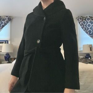 Calvin Klein wool blend hooded pea coat